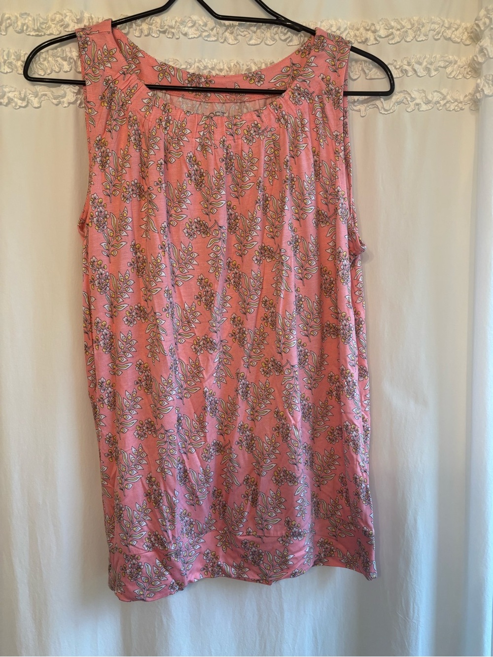 LOFT Pink Floral Tank Top